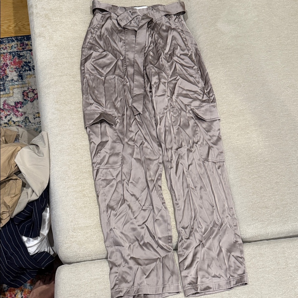 Abercrombie & Fitch Beige Silky Trousers